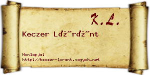 Keczer Lóránt névjegykártya
