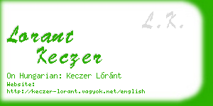 lorant keczer business card
