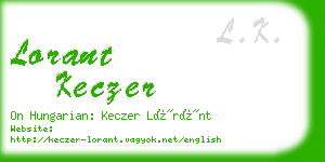 lorant keczer business card